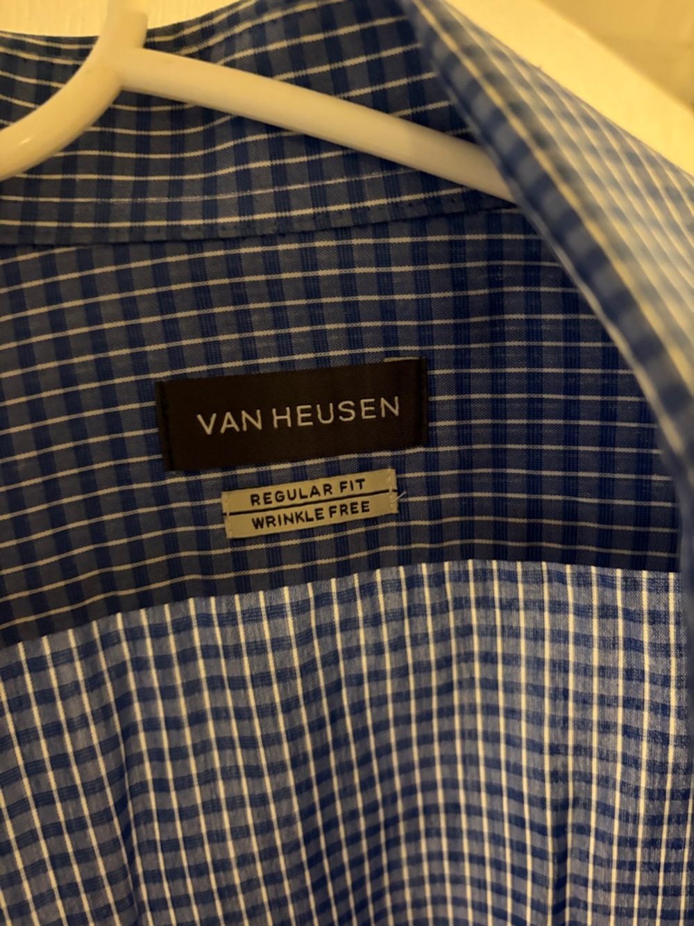 Van Heusen Blue and White Checked Dress Shirt